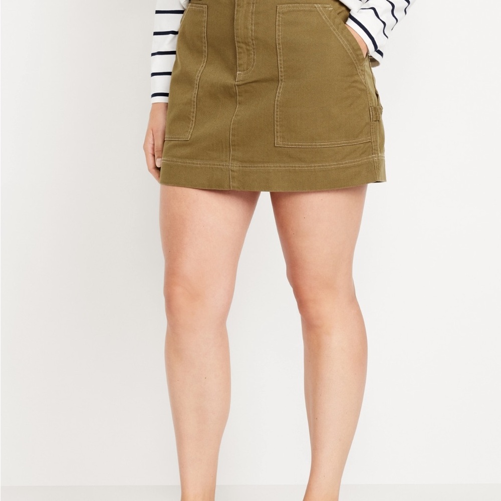 Olive Green “utility” Mini Skirt